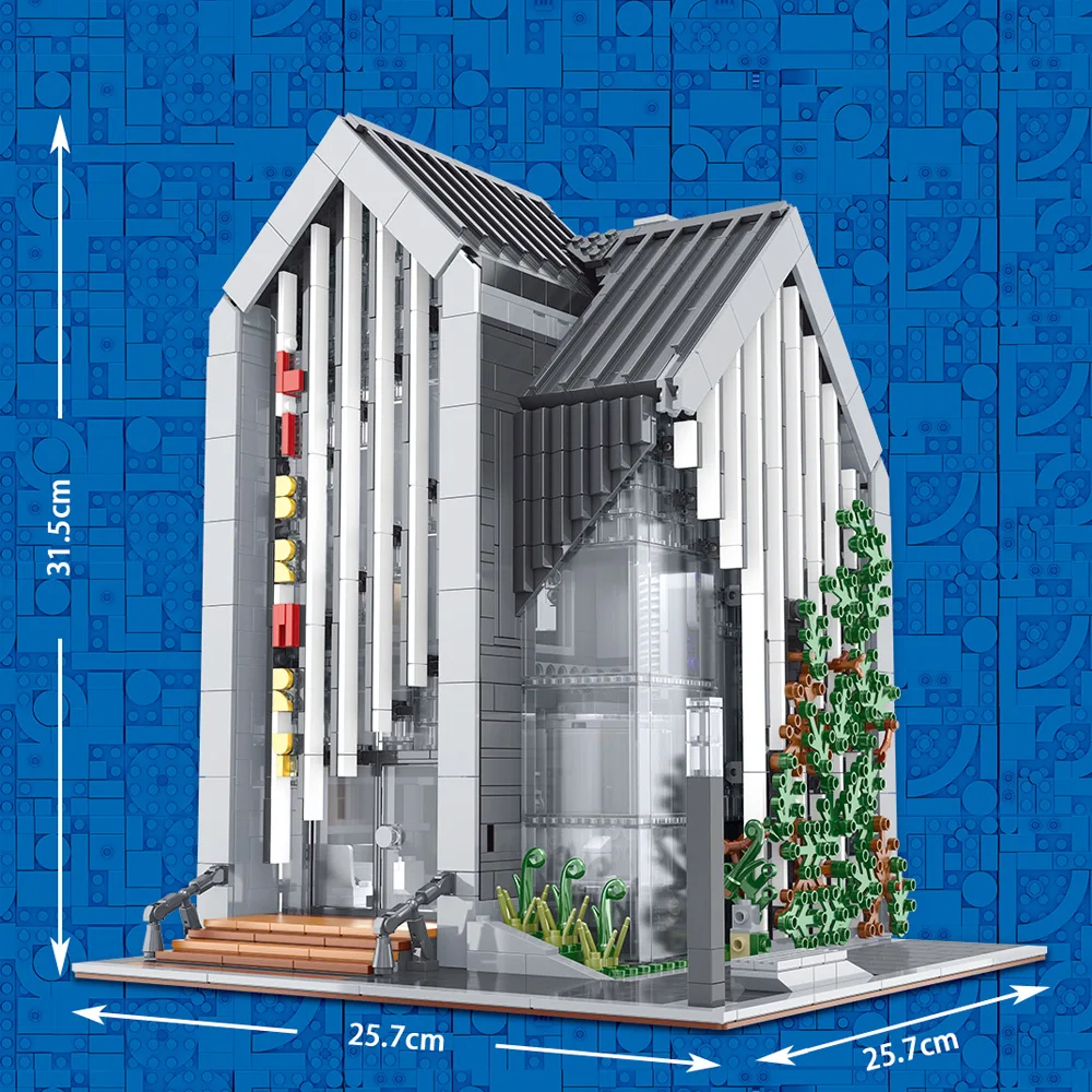 

2789PCS Moc City Streetview Modern Library Building Blocks Set Educational Architectural Bricks Toys For Children Birthday Gift