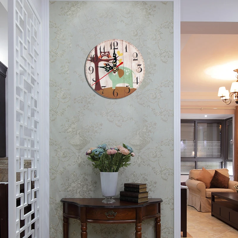 Винтаж деревянные круглые квадратные настенные часы большой Шебби шик