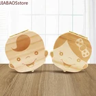 Деревянная детская коробка для хранения зубов, английскийиспанскийфранцузскийрусскийИтальянский зубы, органайзер для пупла Lanugo, подарочные пакеты, сохранить