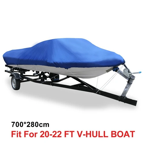 X AUTOHAUX 540/570/700x280/300 см 210D Trailerable чехол для лодки водонепроницаемый рыболовный лыжный бас скоростной катер v-образная синяя крышка для лодки - Цвет: Blue 20-22FT