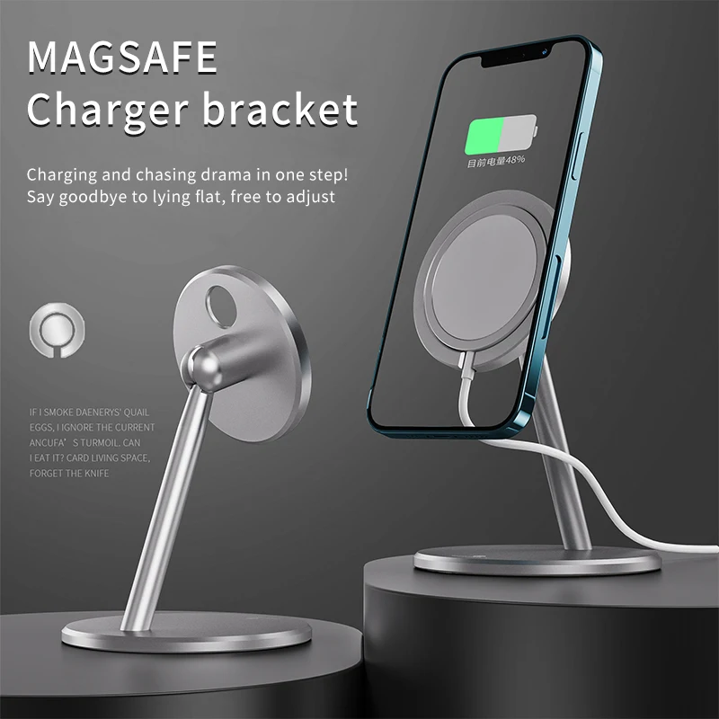 magnetic charger bracket phone holder stand for iphone 12 wireless charging stand for iphone 13 pro max 12 mini desktop mount free global shipping