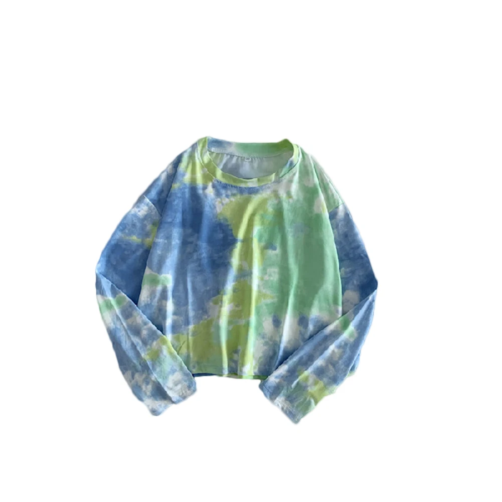 sweatshirt women vintage Long Sleeve O Neck Sweatshirt Tie Dye Loose Hoodie Pullover Blouse tops for women fashion Street wear