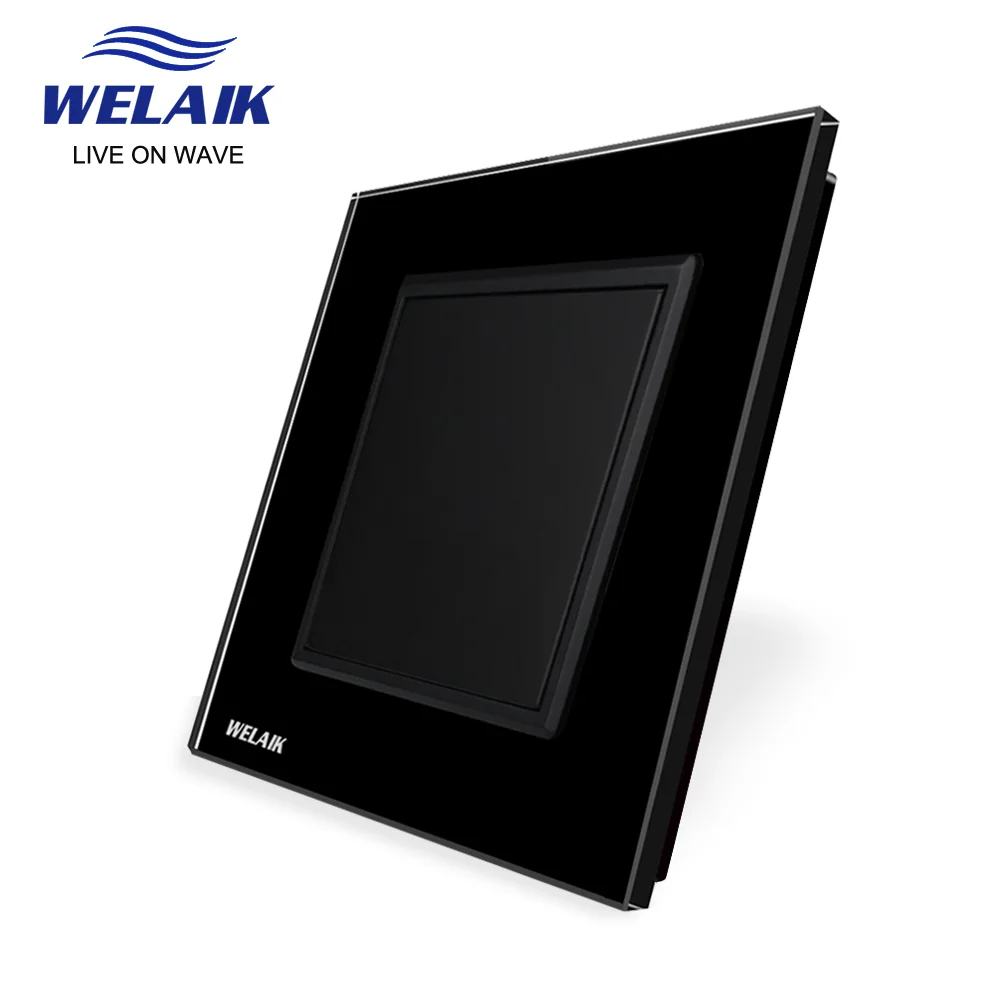 WELAIK 1Frame EU Crystal-Glass-Panel Blank Fill Panel A18BKW | Electrical Sockets