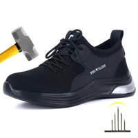 men work safety shoes steel toe anti smashing wear roof light comfortable soft indestructible protective boots sneaker security