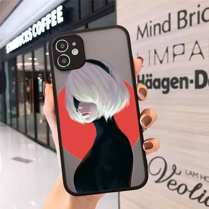 

Anime Nier Automata 2b Phone Case For iphone 12 11 8 7 plus mini x xs xr pro max matte transparent cover