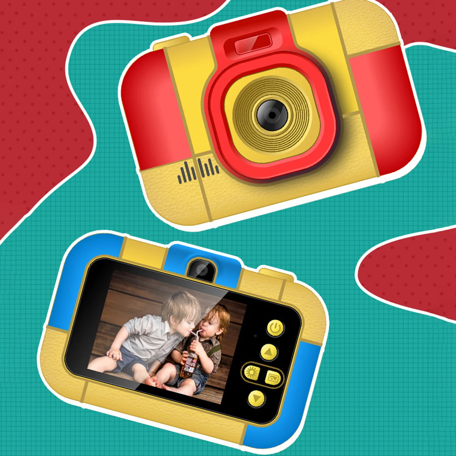 Многофункциональный Детский цифровой Камера 1080P зарядка через USB селфи с картой