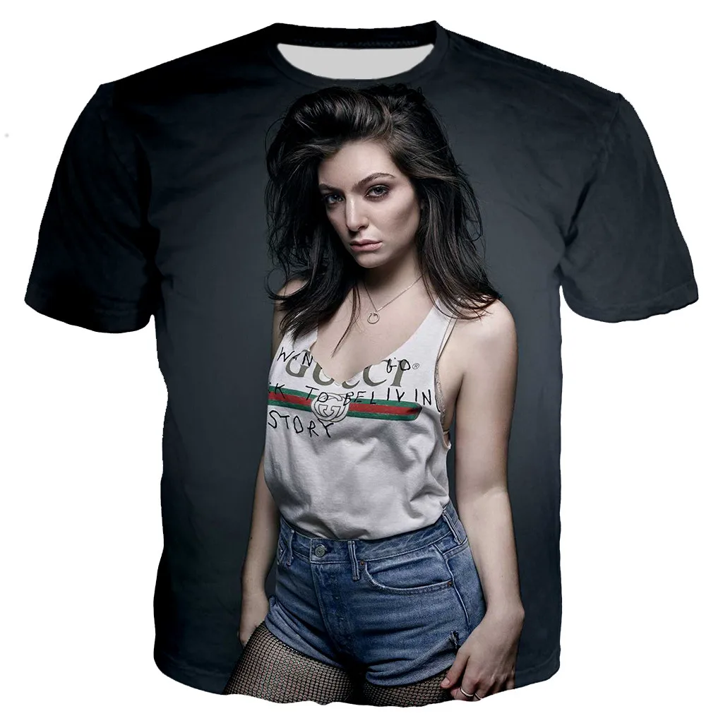Футболка Lorde для мужчин и женщин новые футболки с 3D принтом Повседневная футболка