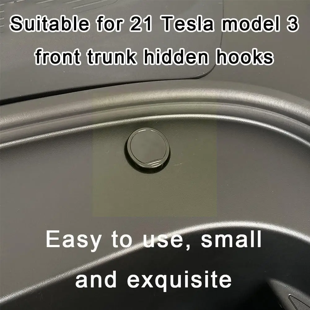 

Car Functional Interior Accessories for Tesla Model 3 2021 Front Spare Box Organize Hook Model3 Front Trunk Box Hook A5Z7