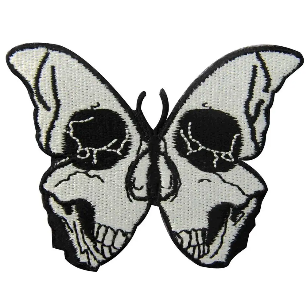 

The Skull Butterfly Patch Embroidered Badge Iron On Sew On for clothes by IVY-LOVING craft