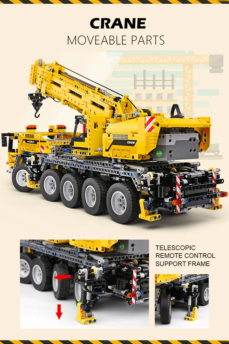 Technic series 42009 мощность двигателя передвижной подъемный кран Mk II модель автомобиля строительные блоки кирпичи 20004 игрушка детский Рождественский подарок