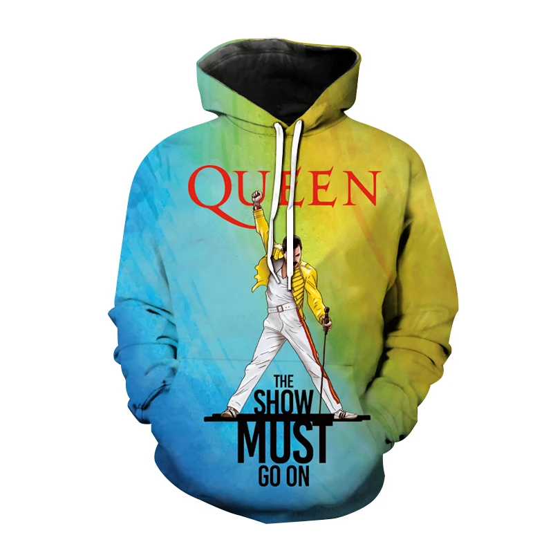 

2021 latest Queen Freddie Mercury hoodie men's and women's fashion pullover street Harajuku trend oversized warm Hoodie