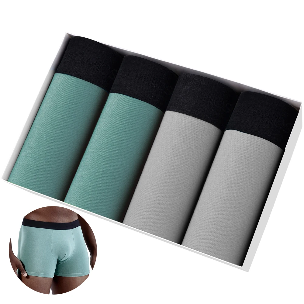 

4pcs Cotton Man Boxers Sexy Men's Panties For Solid Color Underpanties Gay Underwear Lots Boxershorts Brand Male Shorts Calecon