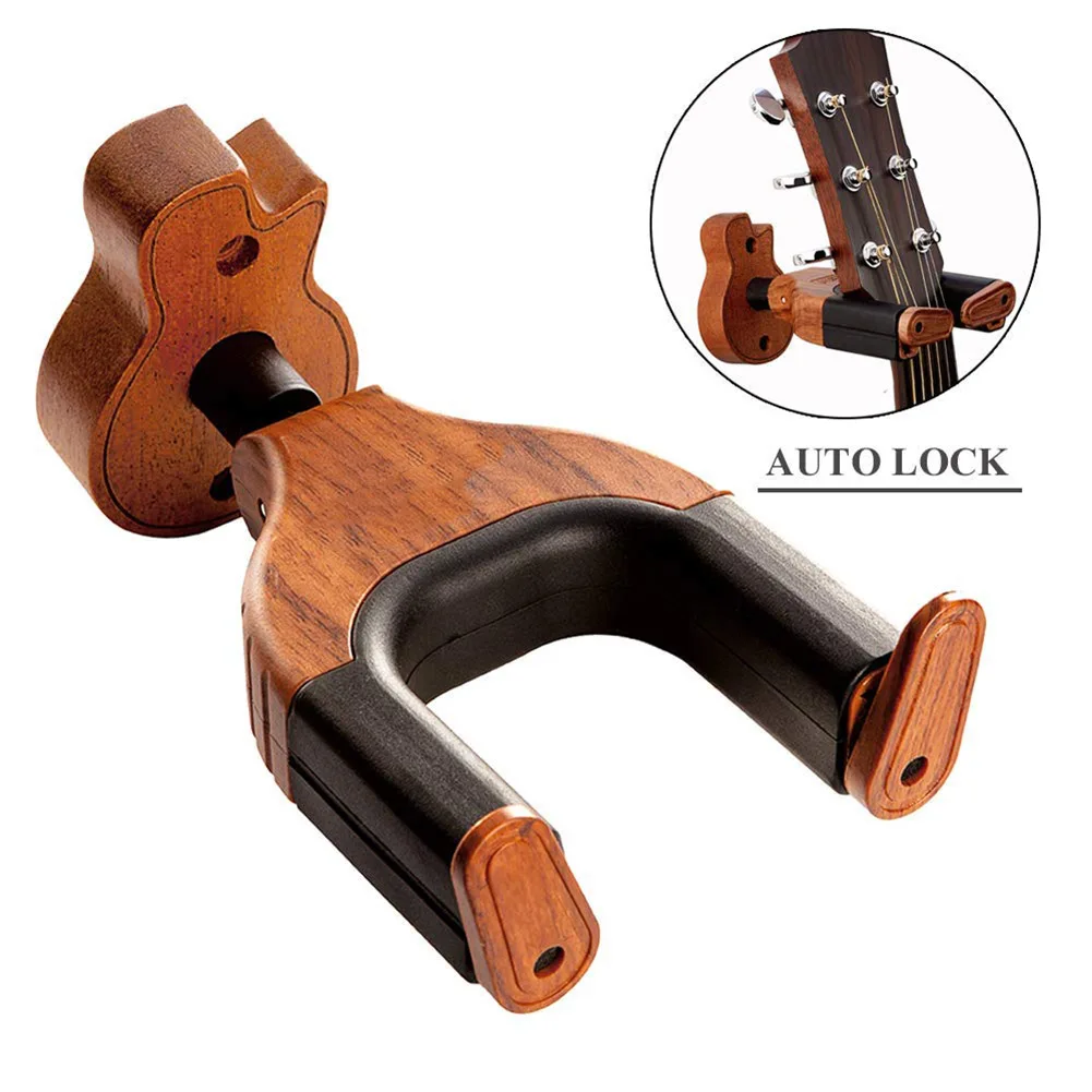 

Wooden Wall Mount Guitar Hanger Holder Hook Keeper Hanging Bracket SEC88