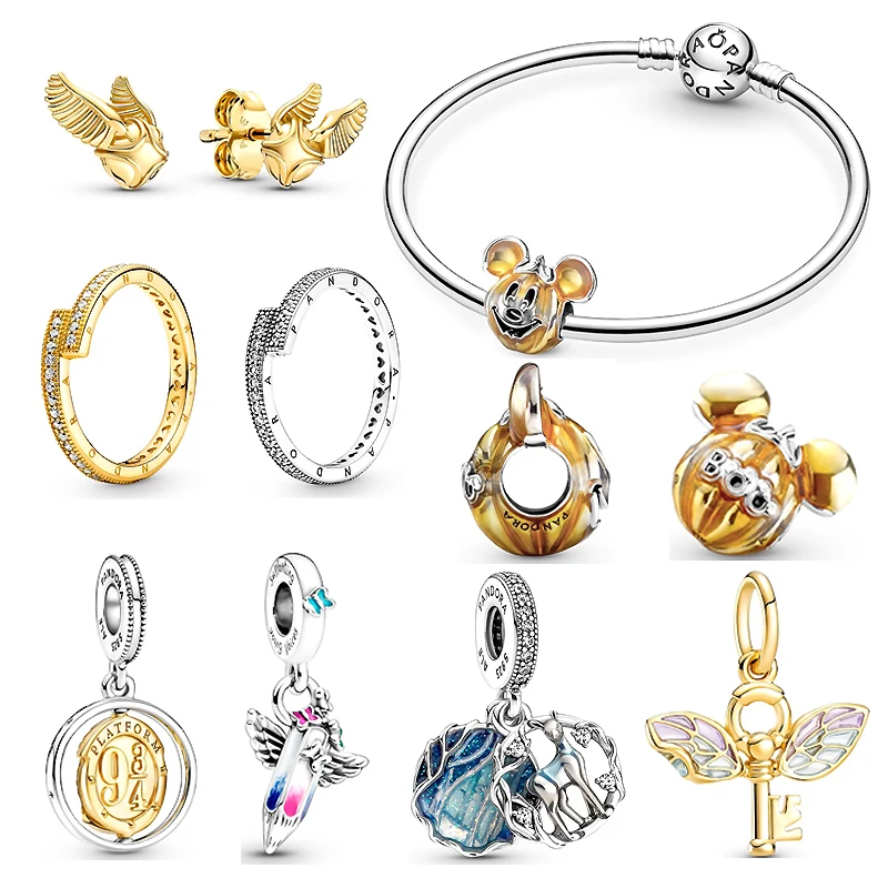 

2021 New Hot Jewelry For Women Bangle Fit Original Pandora DIY Pumpkin Charms Dragonfly Beadeds 925 Sterling Silver Bracelet