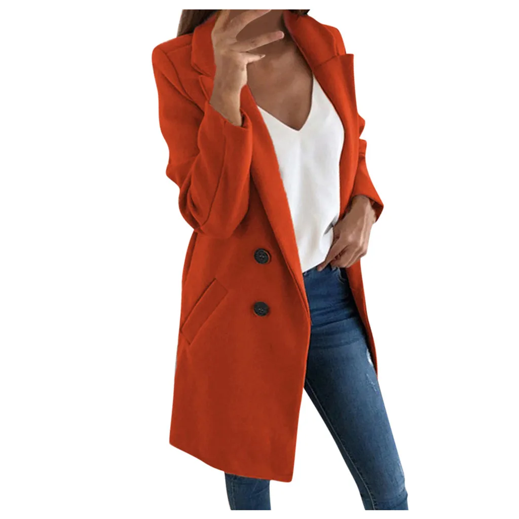 Chaqueta mujer, женское элегантное пальто из искусственной шерсти, тонкое женское длинное пальто, верхняя одежда, куртка abrigos mujer invierno