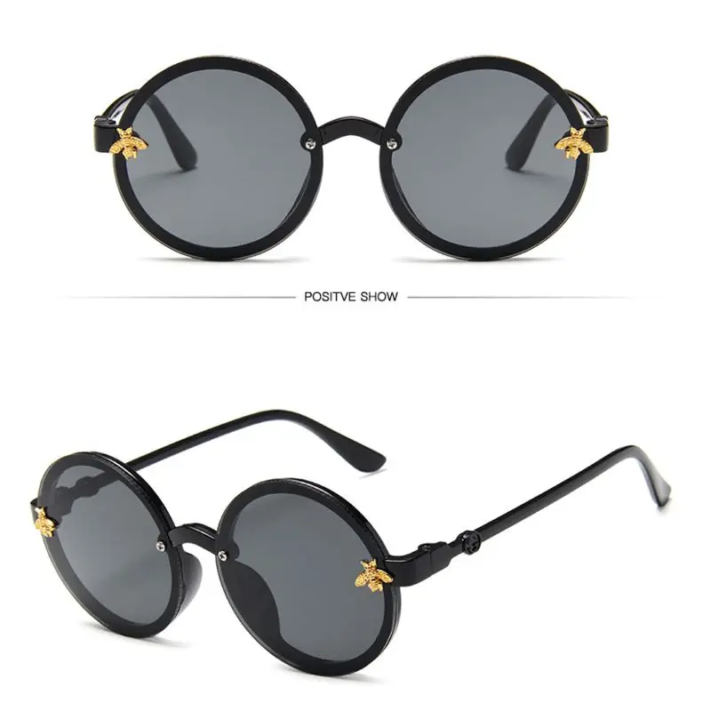 

2021 Children Sunglasses Cute Round Little Bee Sunglasses UV400 Plastic Sport Sun Glasses For Baby Girls Boys Glasses Oculos