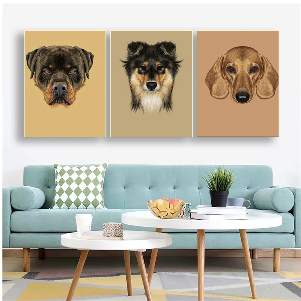 

3 Panel Animals Posters And Prints Dog Canvas Painting Artwork Wall Pictures For Living Room House Modern Home Decoration