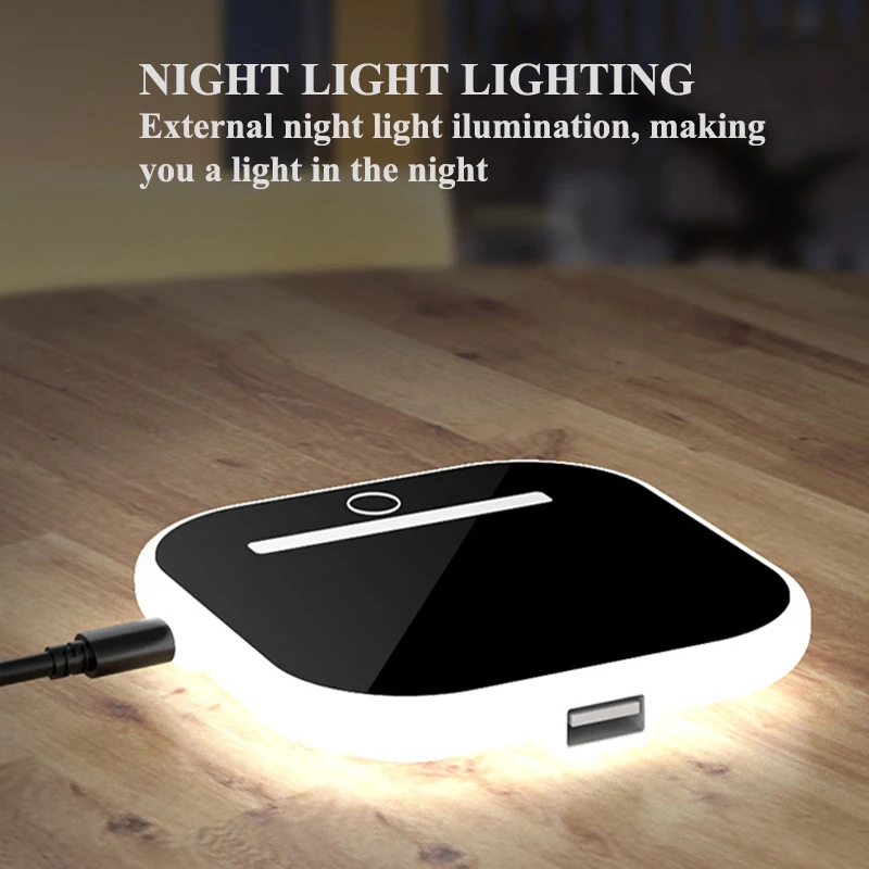 

Wireless Charger with LED Light Phone Holder 15W Qi Fast Charger Desk Pad Stand USB Cable For iPhone Huawei Quick Charge 2022New