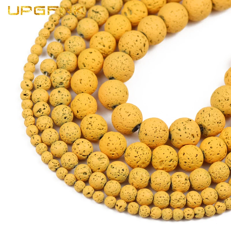 Бусины из вулканической лавы UPGFNK круглые бусины россыпью бриллианты браслет 4