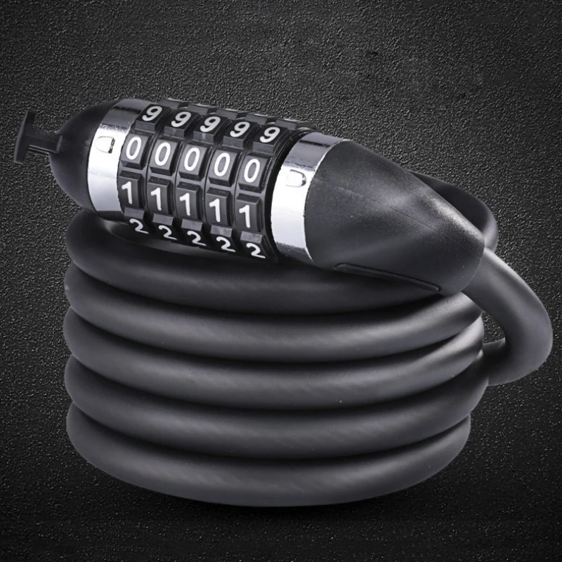 Замок велосипедный Противоугонный со стальным тросом 5 значений 1200x12