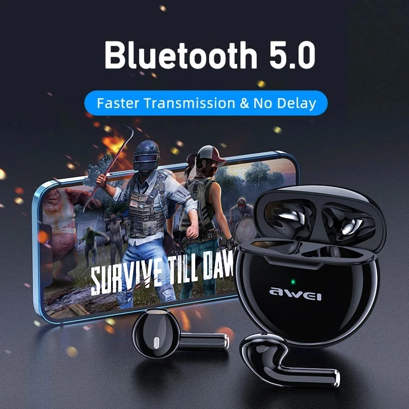 

Bluetooth-наушники AWEI T17, беспроводные, с микрофоном, USB Type-C