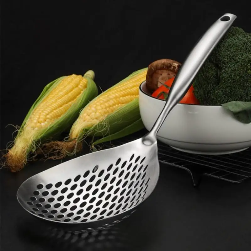 

Newest 304 Stainless Steel Kitchen Household Hot Pot Draining Noodle Spoon Deep Frying Filter Large Colander Household Tools