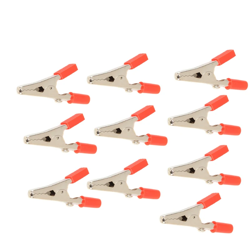 

10pcs/Set 56mm Electrical Crocodile Clamps Screw Probe Fixing Test Alligator Clips Cable Lead Testing Clip Industry Supplies