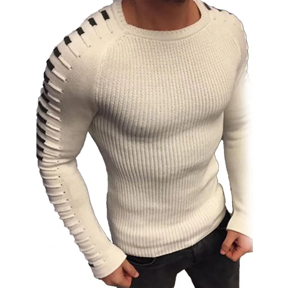 

Men's Pullovers Tops Autumn Winter Solid Color Knitted Sweater High Neck Slim Warm Keeping Basic Top 2021 Men Pullover for Daily