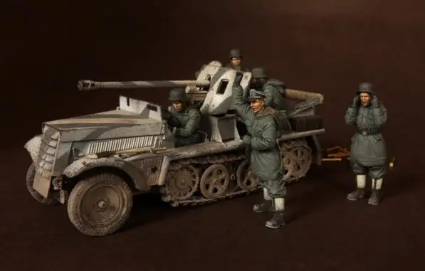 1/35 смолы наборы Второй мировой войны зимний немецкий солдат 5 шт./компл.(включая раковины и коробки, без автомобиля) модель комплект