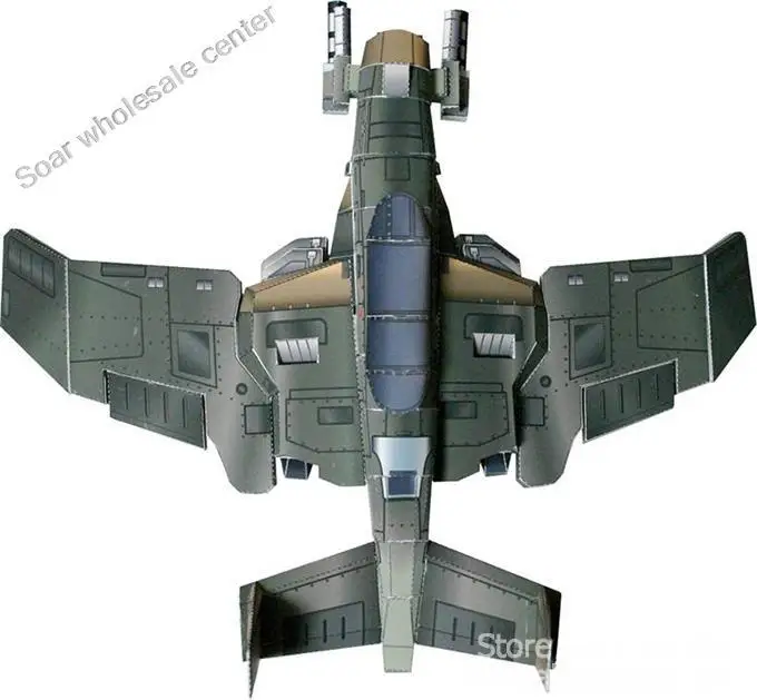 Бумажная 3D модель самолета игровой истребитель Warhawk сделай сам готовый размер