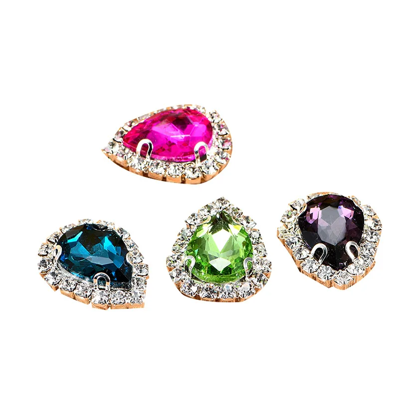 Стразы в форме капли с кристаллами и пряжкой стразы со стразами металлической