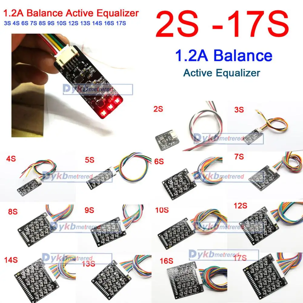 2S 17S 1.2A активная балансировочная плата эквалайзера BMS Li Ion Lifepo4 LTO защита литиевой