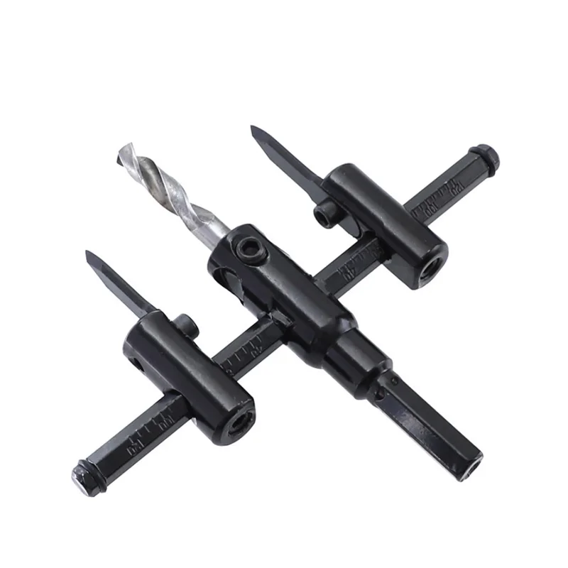 

Woodworking Opener Adjust Wood Circle Hole Saw Cutter Tool Kit 30mm-120mm 30mm-200mm 30mm-300mm Cordless Drill Bit Set