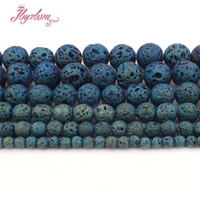 6810mm natural lava rock green metallic plated round stone beads for diy jewelry making bracelet strand 15 free shipping