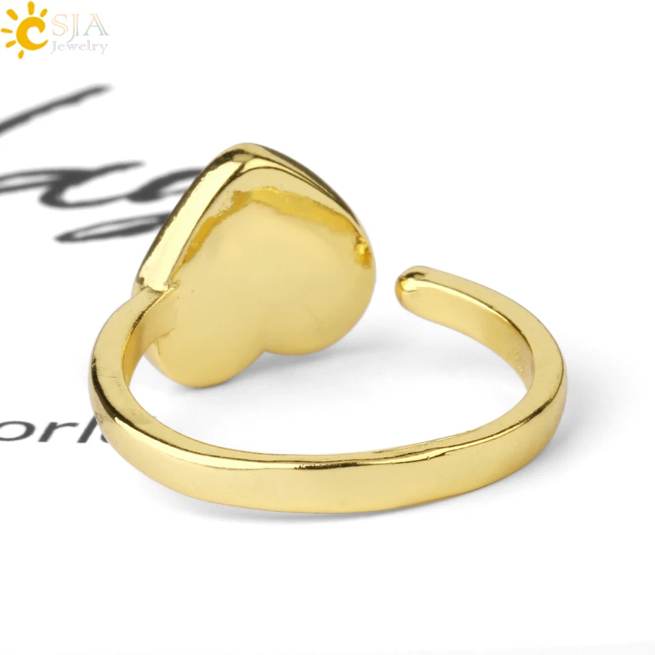 Кольцо CSJA из натурального камня аммолита кольцо с сердцем квадратом круглой