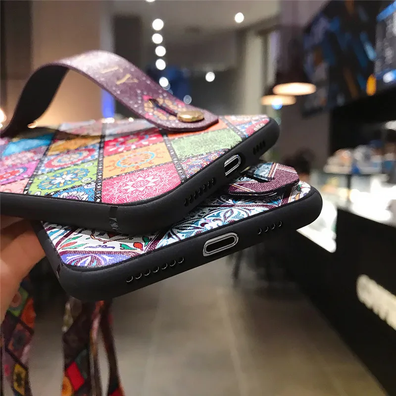 

Wristband Bracket Iphone 12 Pro Max Phone Cases Samsung S10Pro Simple Fashion Case Huawei P40 Pro Original Panting Phone Cases