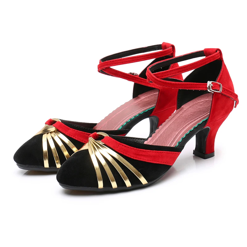 New Women's Latin Dance Shoes Modern Closed Toe Ballroom Tango Girls Female 3.5/5.5CM Heel Rubber Sole Outdoor Dropshipping 2021