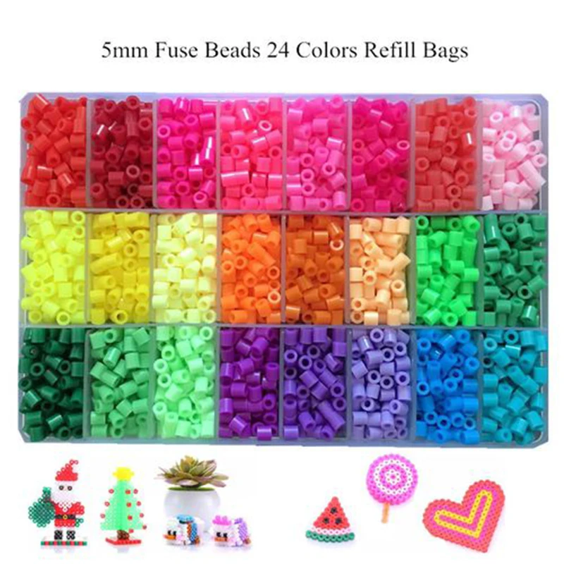 JINLETONG Hama Beads 5 мм 24 упаковки 500 дюйма бусины для фотографий 3D пазл обучающая игрушка