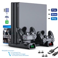 ps4 ps4 pro ps4 slim console vertical cooling stand controller charging base 2 cooler 10 games storage for sony playstation 4
