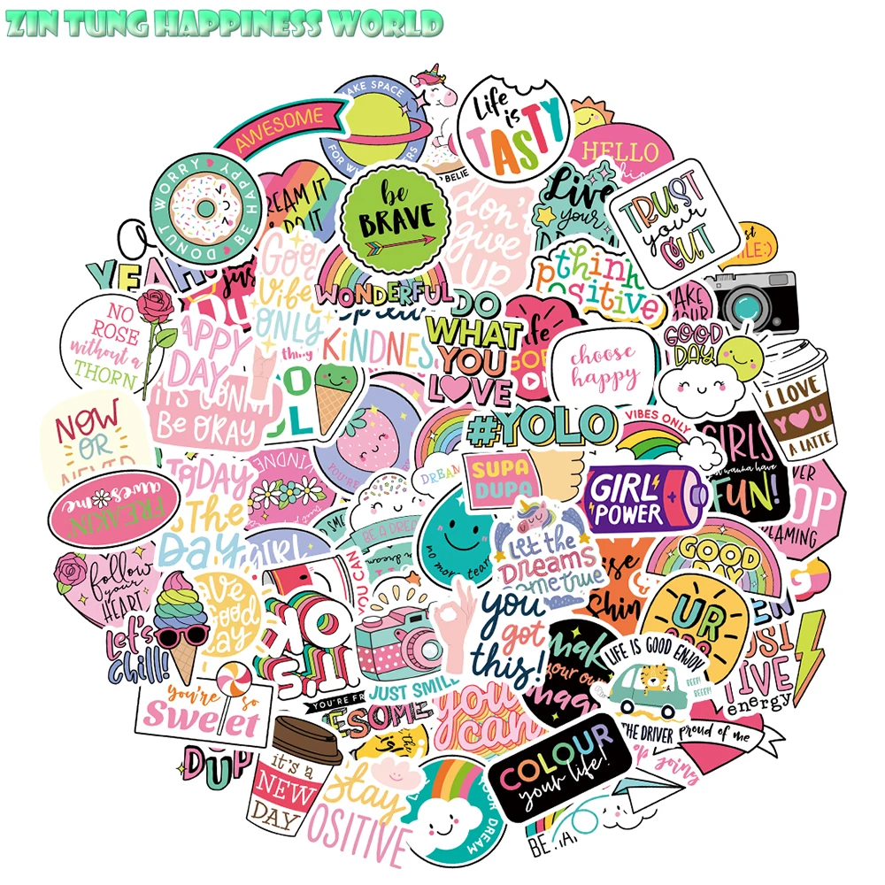 

80Pcs Cute Inspirational Words Stickers for Kids Teens Adults Encouging Stickers for Journal Planner Scrapbook Student Reward