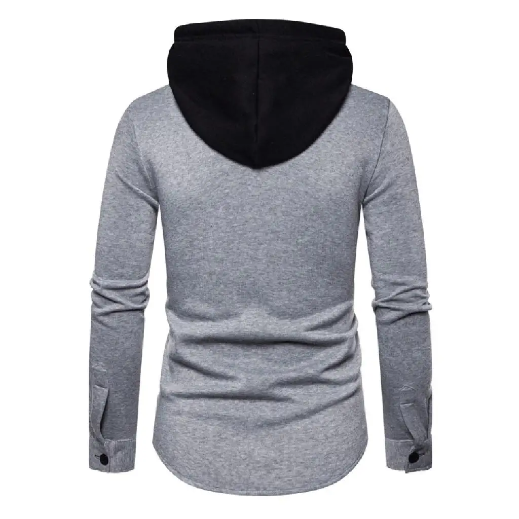 

2020 New Hooded Sweatshirt Mens Solid Casual Hoodies Fashion Autumn Winter Thin Sweatshirts Cardigan Outwear