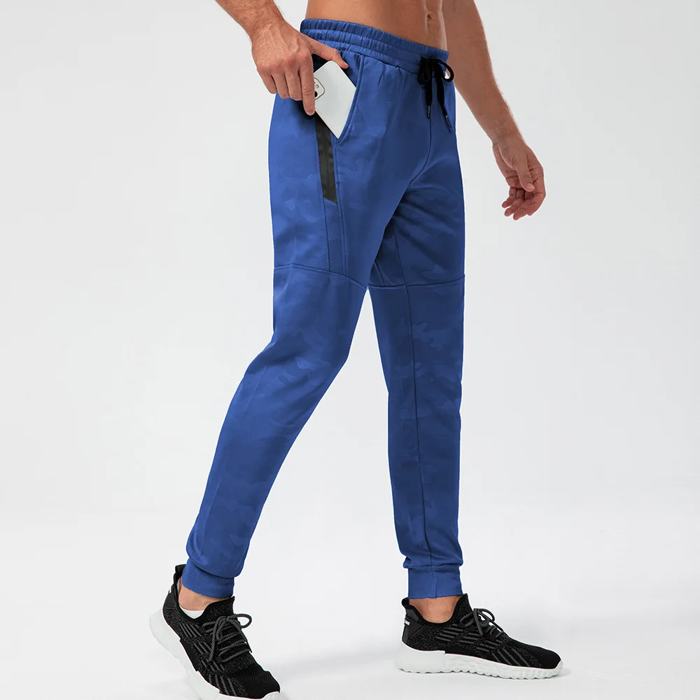 Men Loose Running Sport Pants Zipper Pocket Camouflage Print Jogging Sweatpants Casual Outdoor Training Fitness Workout Trousers