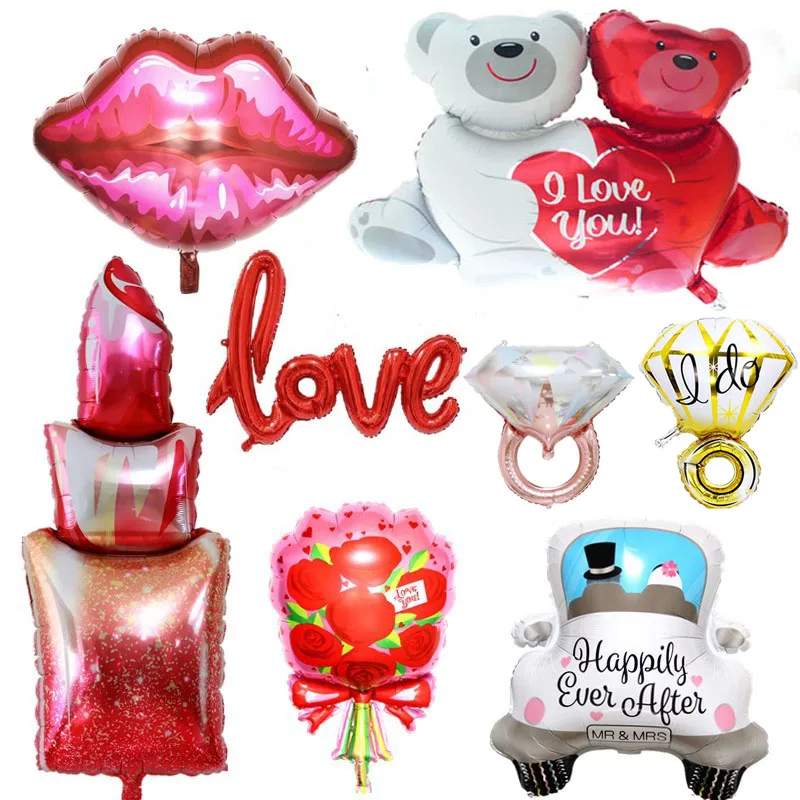 Надувной шар с надписью I Love You Kiss Me Lips | Дом и сад