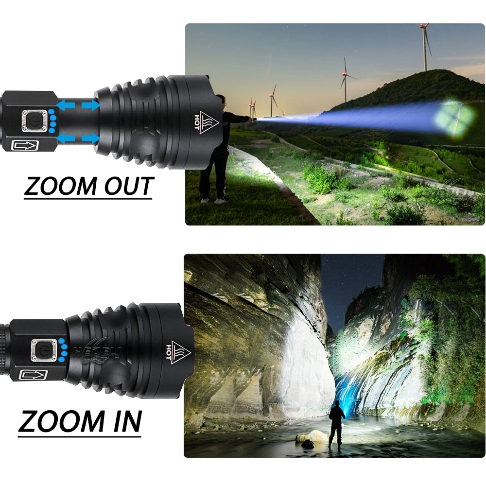 Самый мощный светодиодный фонарик Новый CREE XHP90 USB Перезаряжаемый фонарь XHP50 XHP70 с