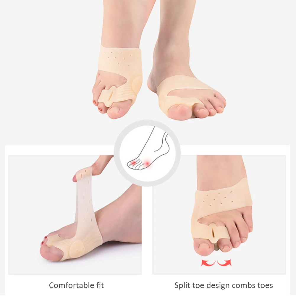 

Toe Separator Correction Hallux Valgus Corrector 2PCS Silicone Orthopedic Hammer Separator Straightener Spreader Foot Care Tool