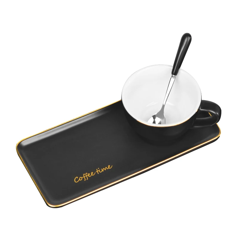 

Creative Ceramic Coffee Cup Set White Black Blue Green European Style Breakfast Milk Afternoon Teacup Water Cafe Mugs