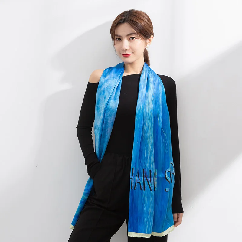 

★Shanghai story official flagship store counters with stylish 100% mulberry silk silk scarves female joker color