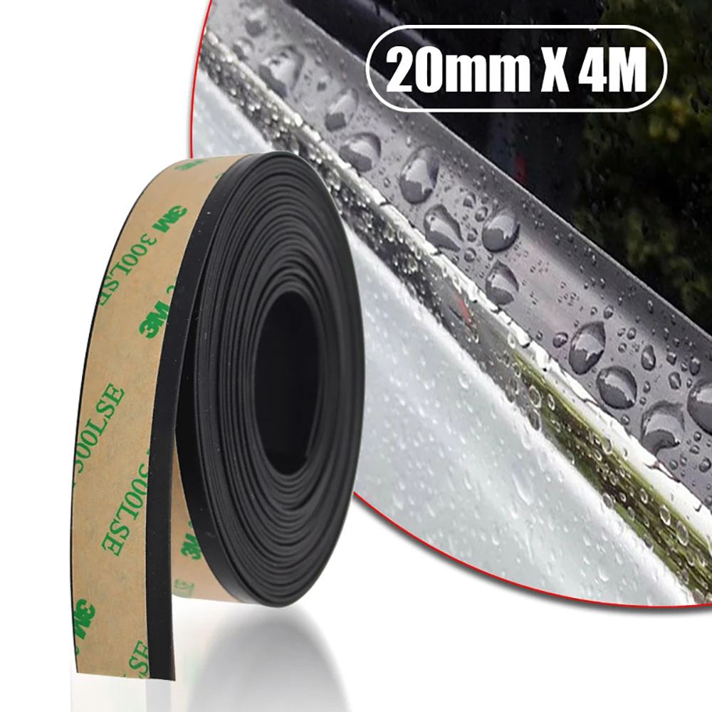 

4M Car Waterproof Rubber Sealing Strips Trim For Auto Car Front Rear Windshield Sunroof Triangular Window Edge Weatherstrip Seal