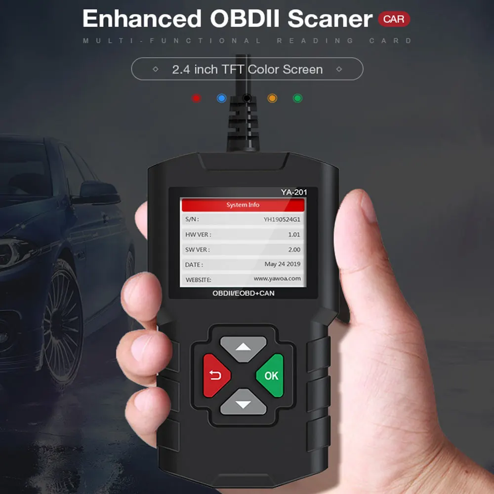 Улучшенный сканер двигателя YA201 OBD2 многофункциональный считыватель кодов