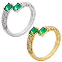 gold ring green multi layer opening adjustable snake shape rings for women european and american style fashion jewelry